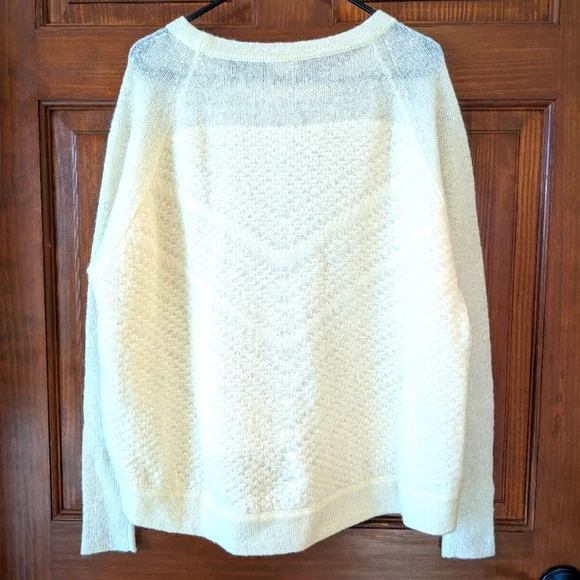 Sundance Womens Large Drifting Snow Ivory Sweater Knit Wool Mohair Classic - Picture 2 of 6